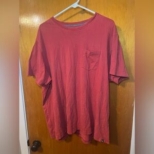 Eddie Bauer T-Shirt Men Burgundy Pocket